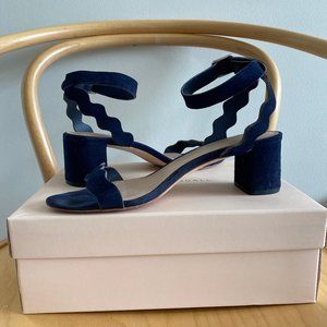 LOEFFLER RANDALL Emi Suede Ankle Strap Block Heel